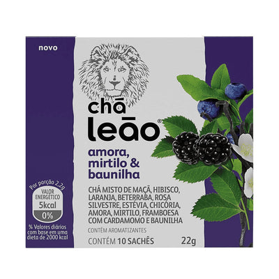 Chá Amora, Mirtilo e Baunilha Matte Leão 22g