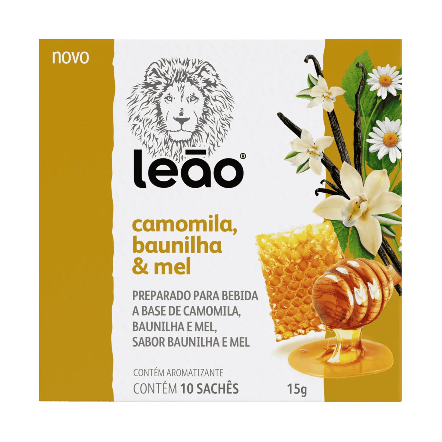 Chá Camomila, Baunilha e Mel Matte Leão 16g