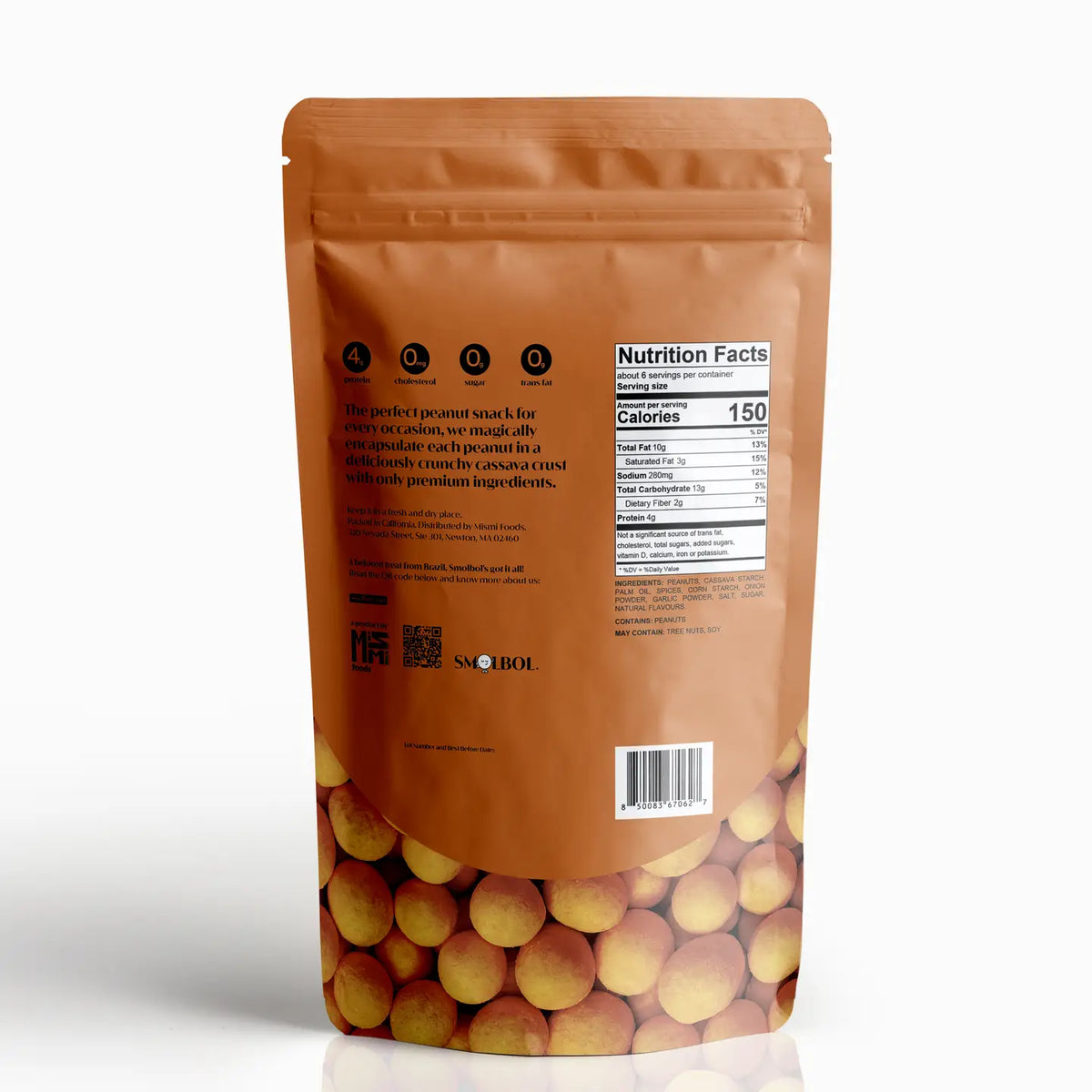 Ovinhos de Amendoim Barbecue Smolbol 170g / 6oz