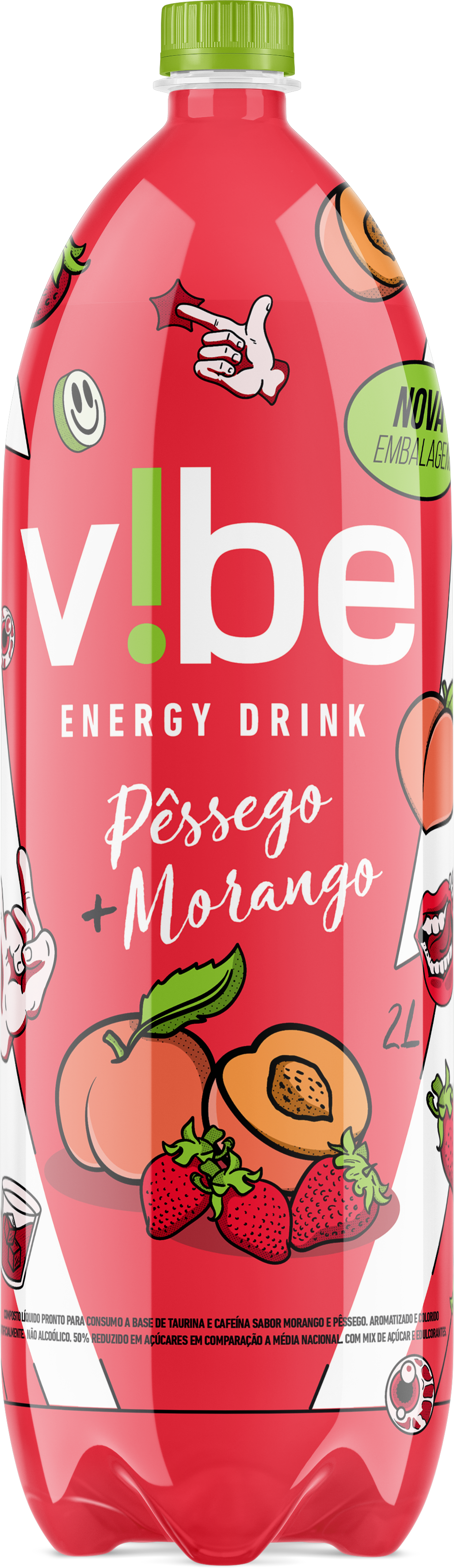 Vibe Energy Drink – Strawberry & Peach, 2L